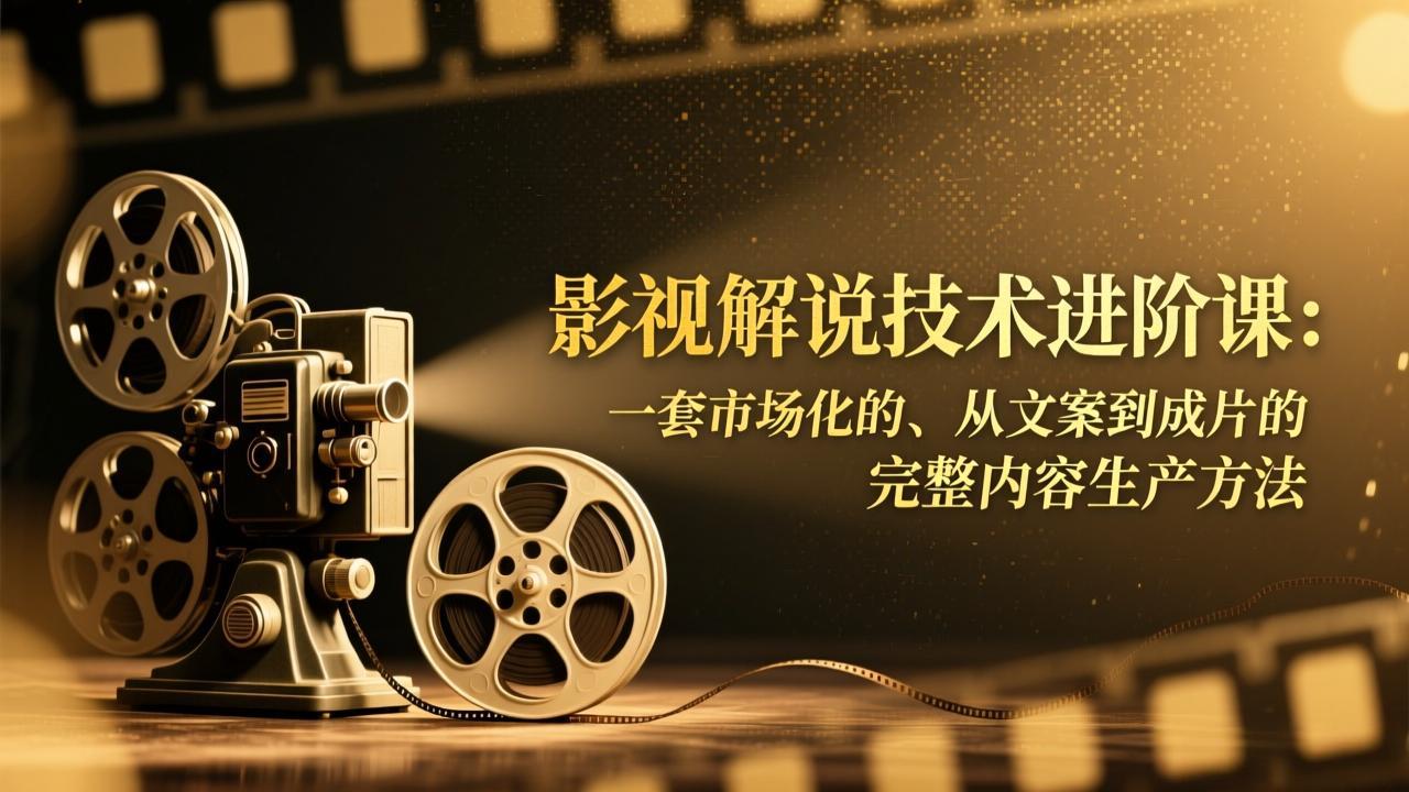 影视解说技术进阶课：一套市场化的、从文案到成片的完整内容生产方法 - 识享社-识享社