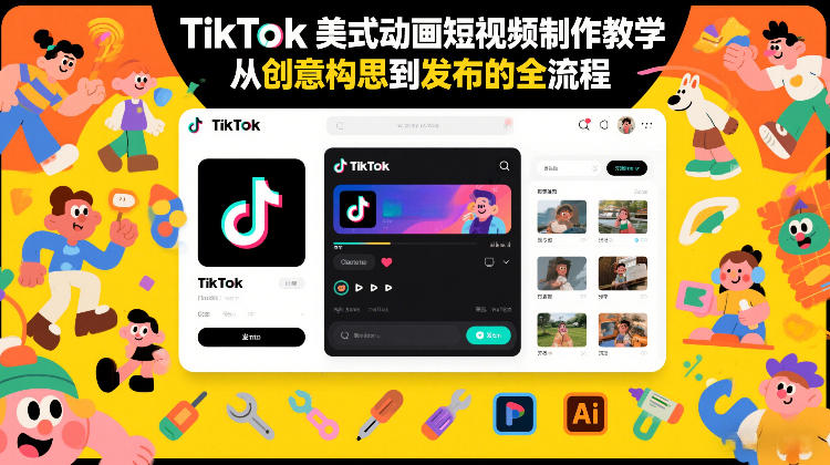 TikTok美式动画短视频制作教学，从创意构思到发布的全流程 - 识享社-识享社
