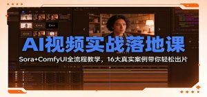 AI视频实战落地课：Sora+ComfyUI全流程教学，16大真实案例带你轻松出片-识享社