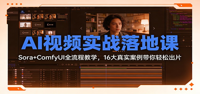 图片[1]-AI视频实战落地课：Sora+ComfyUI全流程教学，16大真实案例带你轻松出片 - 识享社-识享社