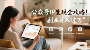 公众号IP变现全攻略，学习定位、AI写作、钩子设计与转化，构建获客闭环，副业月入过万-识享社