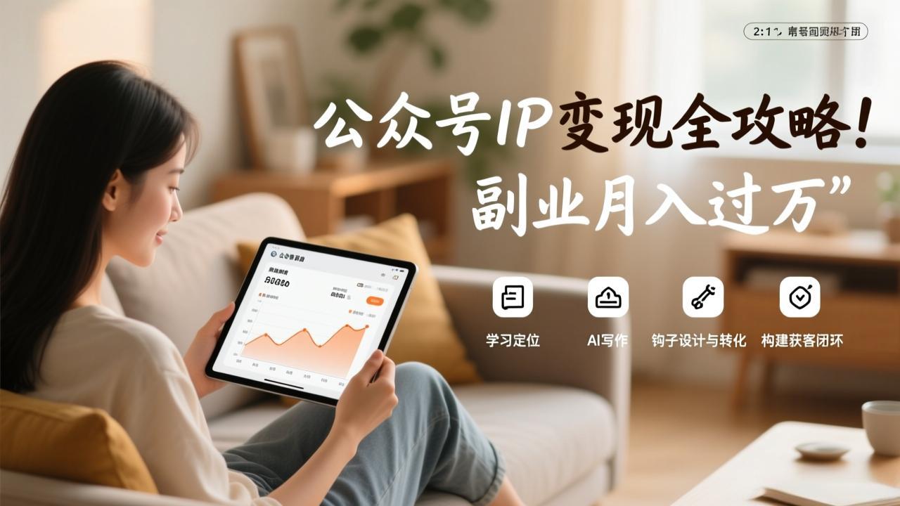 公众号IP变现全攻略，学习定位、AI写作、钩子设计与转化，构建获客闭环，副业月入过万 - 识享社-识享社