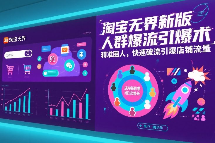 淘宝无界新版人群爆流引爆术，精准圈人，快速破流引爆店铺流量-识享社