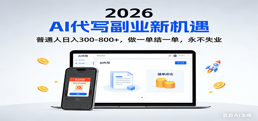 2026 副业首选！AI 代写日入 300-800，普通人0门槛，做一单结一单！ - 识享社-识享社
