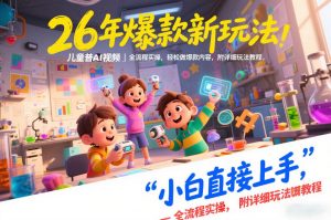 26年爆款新玩法，儿童科普AI视频，全流程实操，轻松做爆款内容，小白直接上手，附详细玩法教程-识享社