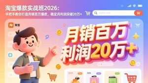 淘宝爆款实战班2026:手把手教你打造月销百万爆款,稳定月利润突破20万+-识享社
