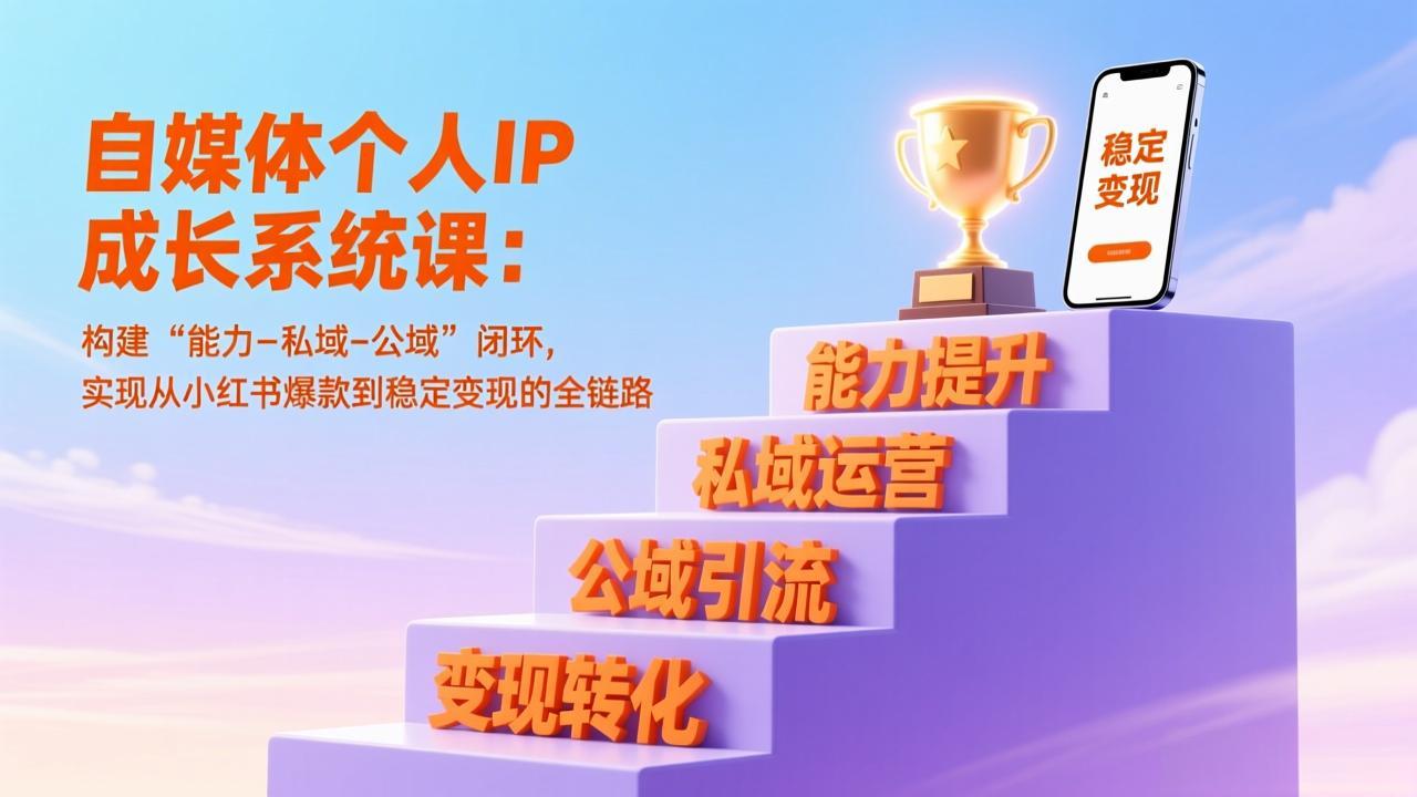 自媒体个人IP成长系统课:构建“能力-私域-公域”闭环,实现从小红书爆款到稳定变现的全链路 - 识享社-识享社