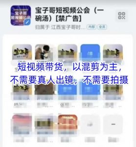 宝子哥头部团队短视频带货，以混剪为主，不需要真人出镜，不需要拍摄【更新26年1月】-识享社