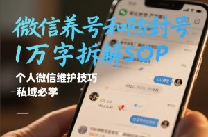 微信养号和防封号1万字拆解SOP，个人微信维护技巧，私域必学【文档】-识享社