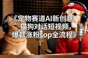 宠物赛道AI新创意，猫狗对话短视频，爆款涨粉sop全流程-识享社