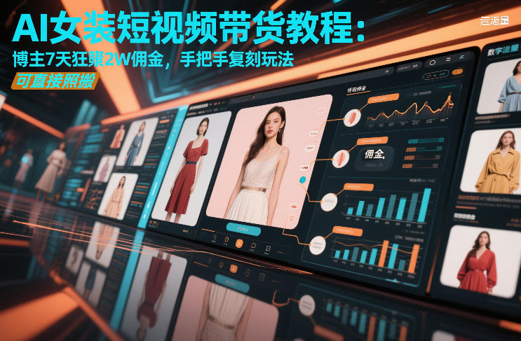 AI女装短视频带货教程：博主7天狂賺2W佣金，手把手复刻玩法，可直接照搬-识享社
