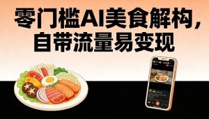 零门槛AI美食解构，自带流量易变现-识享社