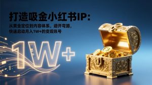 打造吸金小红书IP：从黄金定位到内容体系，避开弯路，快速启动月入1W+的变现账号-识享社