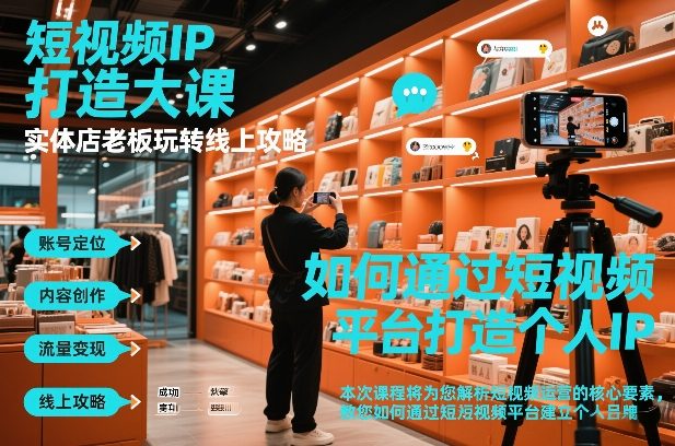 短视频ip打造大课，实体店老板玩转线上攻略 - 识享社-识享社