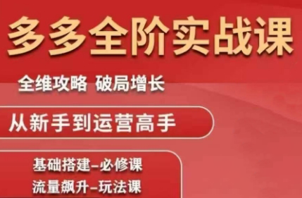 大炮·拼多多全阶实战课程(更新2026)-识享社