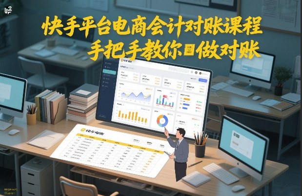 快手平台电商会计对账课程，手把手教你做对账-识享社