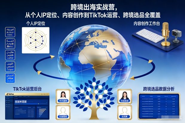 跨境出海实战营，从个人IP定位、内容创作到TikTok运营、跨境选品全覆盖 - 识享社-识享社
