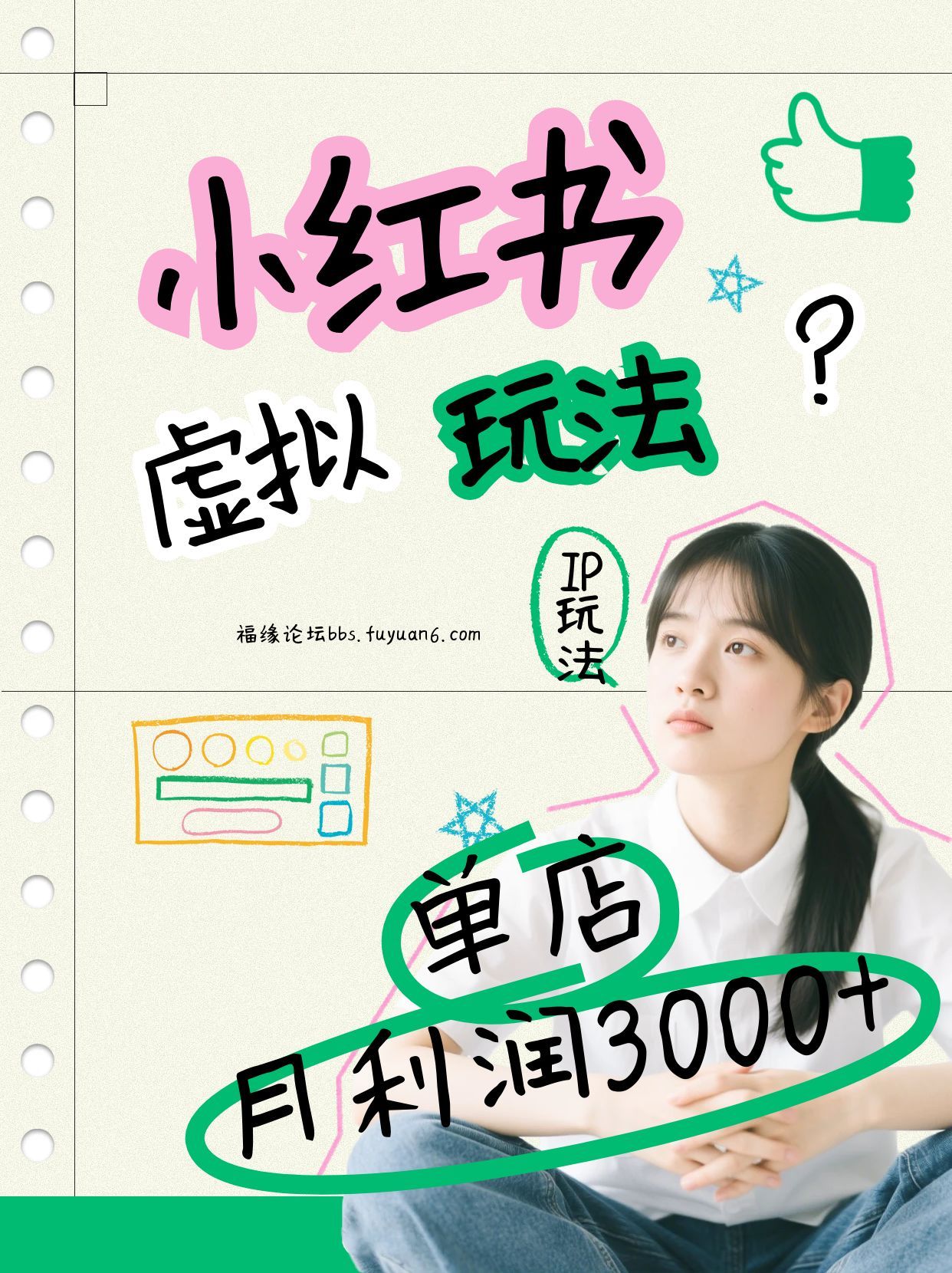 小红书虚拟玩法(铺货流和单品玩法)，单店月利润3000+，IP打法+原创商品(0违规) - 识享社-识享社