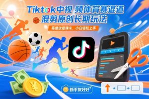 Tiktok中视频体育赛道混剪原创长期玩法，靠播放量賺米，小白轻松上手-识享社