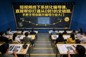 短视频线下系统化编导课，直接帮你打通从0到1的全链路，手把手带你敲开编导行业大门-识享社