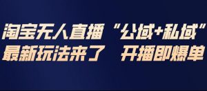 淘宝无人直播完整教程，公试+私域，最新玩法来了，开播即爆单-识享社
