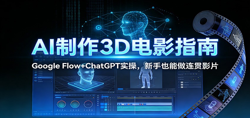 AI制作3D电影指南：Google Flow+ChatGPT实操，新手也能做连贯影片-识享社