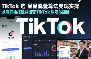 TikTok选品流量算法变现实操，从零开始搭建并运营TikTok账号与店铺-识享社
