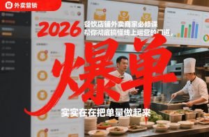 2026餐饮店铺外卖商家必修课，帮你彻底搞懂线上运营的门道，实实在在把单量做起来-识享社
