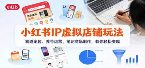 小红书IP虚拟店铺玩法，赛道定位、养号运营、笔记商品制作，教你轻松变现-识享社