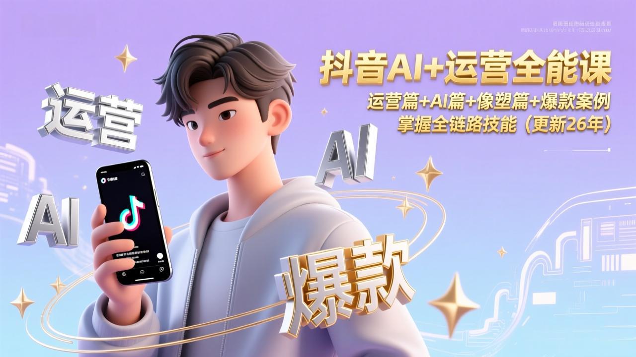 抖音AI+运营全能课，运营篇+AI篇+像塑篇+爆款案例，掌握全链路技能(更新26年 - 识享社-识享社