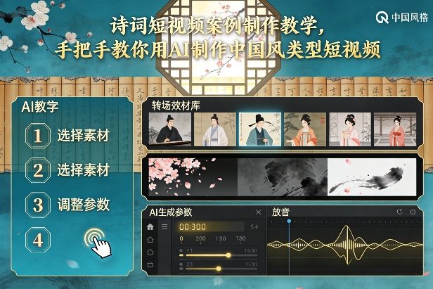古诗词短视频案例制作教学，手把手教你用AI制作中国风类型短视频 - 识享社-识享社