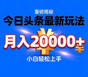 今日头条代运营最新玩法，轻轻松松月入20000＋-识享社