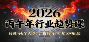 公众号付费文章：2026丙午年行业趋势课：解码丙火午火能量，拆解丙午年年运密码源-识享社