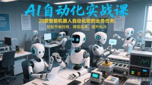 AI自动化实战课：20款智能机器人自动化您的业务任务，轻松节省时间，降低成本，提升利润-识享社