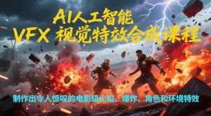 AI人工智能VFX视觉特效合成课程,制作出令人惊叹的电影级火焰、爆炸、角色和环境特效-识享社