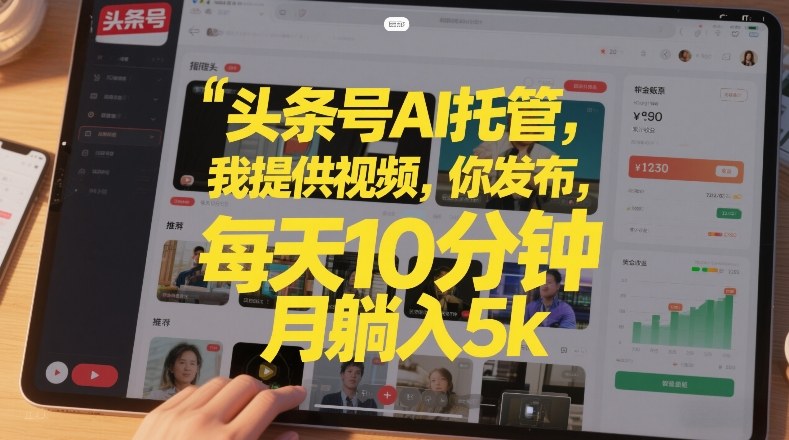 头条号AI托管，我提供视频，你发布，每天10分钟，月躺入5k+【揭秘】 - 识享社-识享社