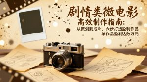 剧情类微电影高效制作指南：从策划到成片，六步打造盈利作品，单作品盈利达数万元-识享社
