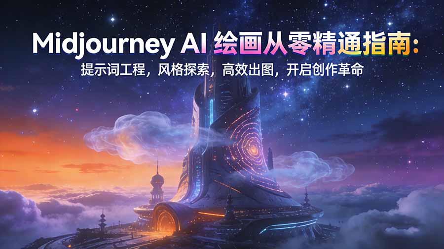Midjourney AI绘画从零精通指南:提示词工程,风格探索,高效出图,开启创作革命 - 识享社-识享社