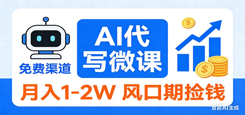 2026告别打工！AI 代写微课，提供免费渠道，月入 1-2W 风口期捡钱 - 识享社-识享社
