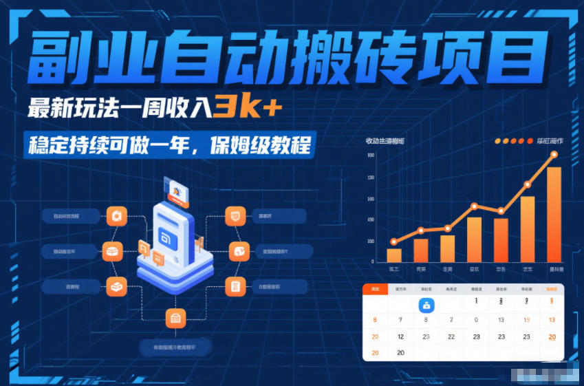 副业自动搬砖项目，最新玩法一周收入3k+，稳定持续可做一年，保姆级教程【揭秘】-识享社