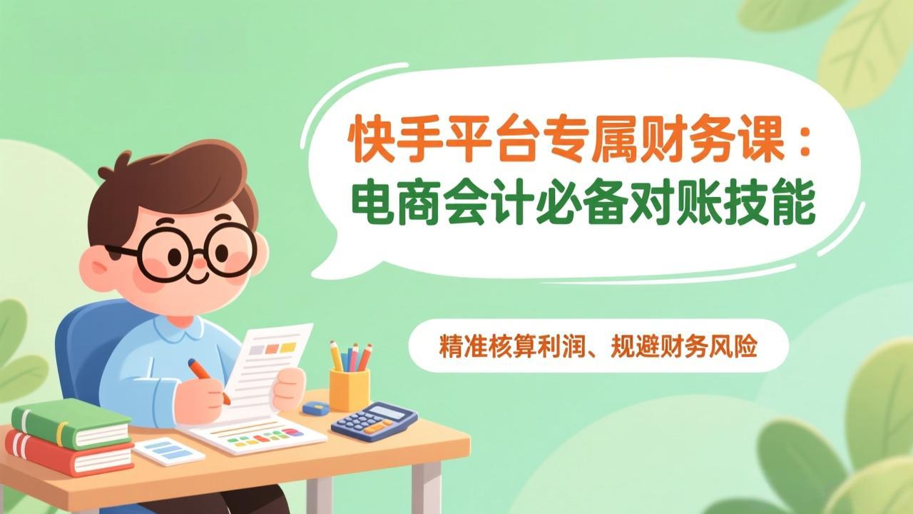 快手平台专属财务课：电商会计必备对账技能，精准核算利润、规避财务风险 - 识享社-识享社