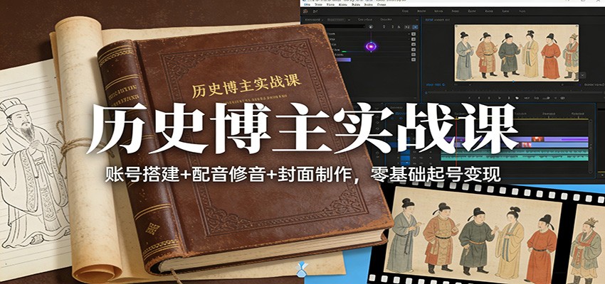 图片[1]-历史博主实战课：账号搭建+配音修音+封面制作，零基础起号变现 - 识享社-识享社
