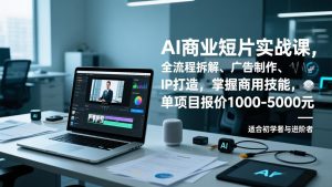AI商业短片实战课，全流程拆解、广告制作、IP打造，掌握商用技能，单项目报价1000-5000元-识享社