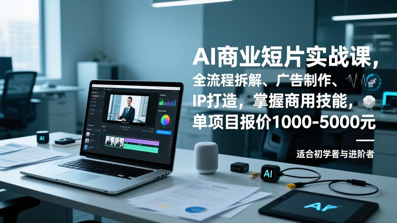 AI商业短片实战课，全流程拆解、广告制作、IP打造，掌握商用技能，单项目报价1000-5000元 - 识享社-识享社