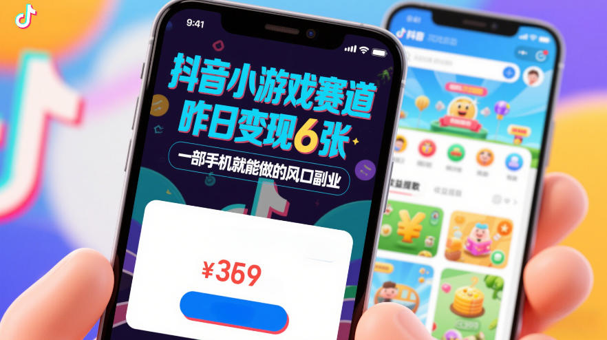 抖音小游戏赛道，昨日变现600+，零基础一部手机就能做的风口副业【揭秘】 - 识享社-识享社