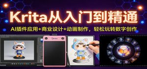 Krita从入门到精通：AI插件应用+商业设计+动画制作，轻松玩转数字创作-识享社