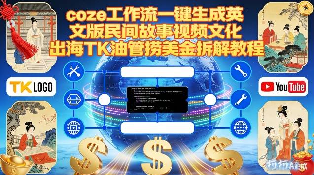 Coze扣子工作流一键生成英文版民间故事视频，文化出海TK油管捞美金拆解教程 - 识享社-识享社
