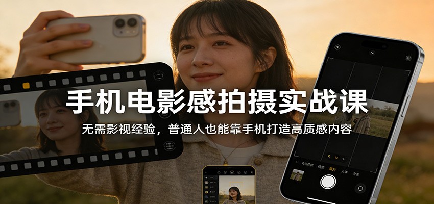 图片[1]-手机电影感拍摄实战课：无需影视经验，普通人也能靠手机打造高质感内容 - 识享社-识享社