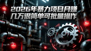 2026年暴力项目月赚几万很简单可批量操作，成本低，利润大-识享社