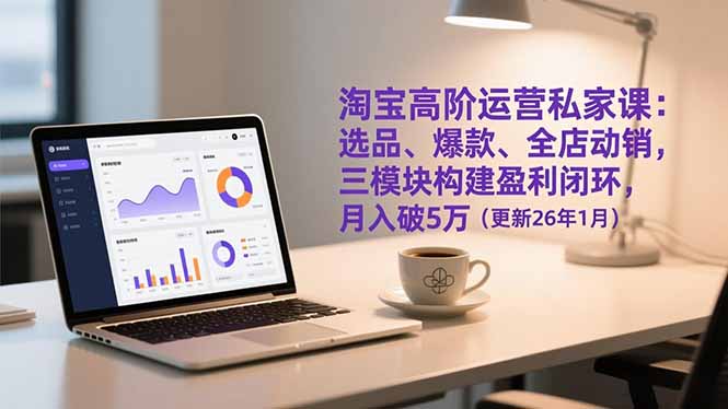 淘宝高阶运营私家课：选品、爆款、全店动销，三模块构建盈利闭环，月入破5万(更新26年1月 - 识享社-识享社